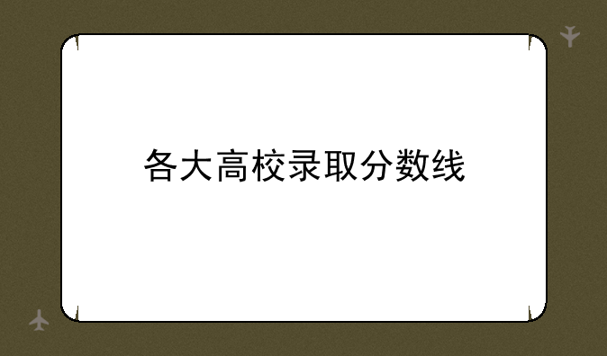 各大高校录取分数线